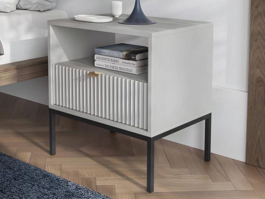 Pascal Morabito Nachtkastje 1 lade en 1 nis Grijs LIOUBA van L 54 cm x H 56 cm x D 39 cm - Foto 5
