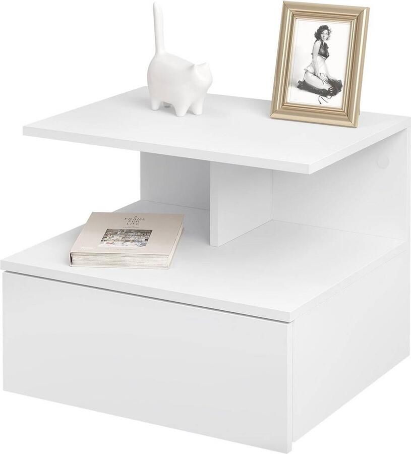 Rootz Living Rootz Nachtkastje aan de muur Zwevend nachtkastje Scandinavisch nachtkastje E1 houtmateriaal 40 cm x 31 cm x 35 cm