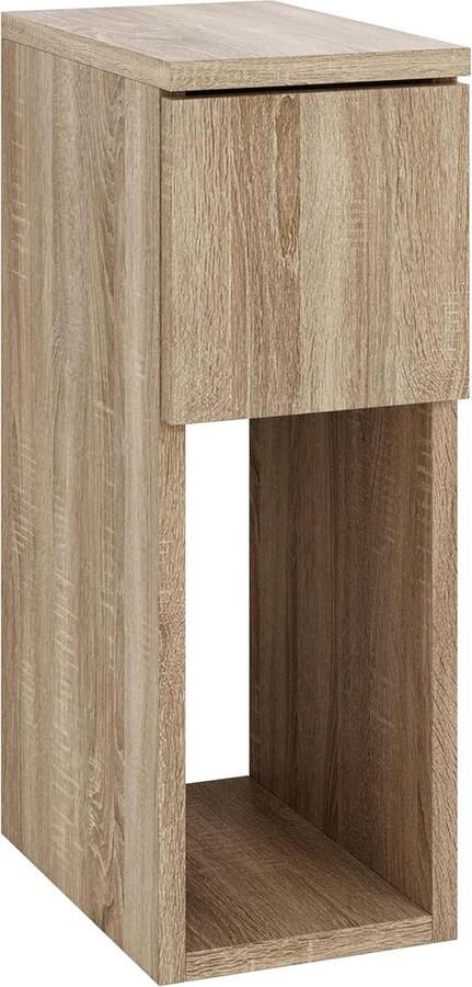 Nachtkastje Bedtafeltjes Smal Nachtkastje met Lade Smalle Bijzettafel met Opbergplank Sonoma. Afmetingen: B20 x H55 x D30 cm