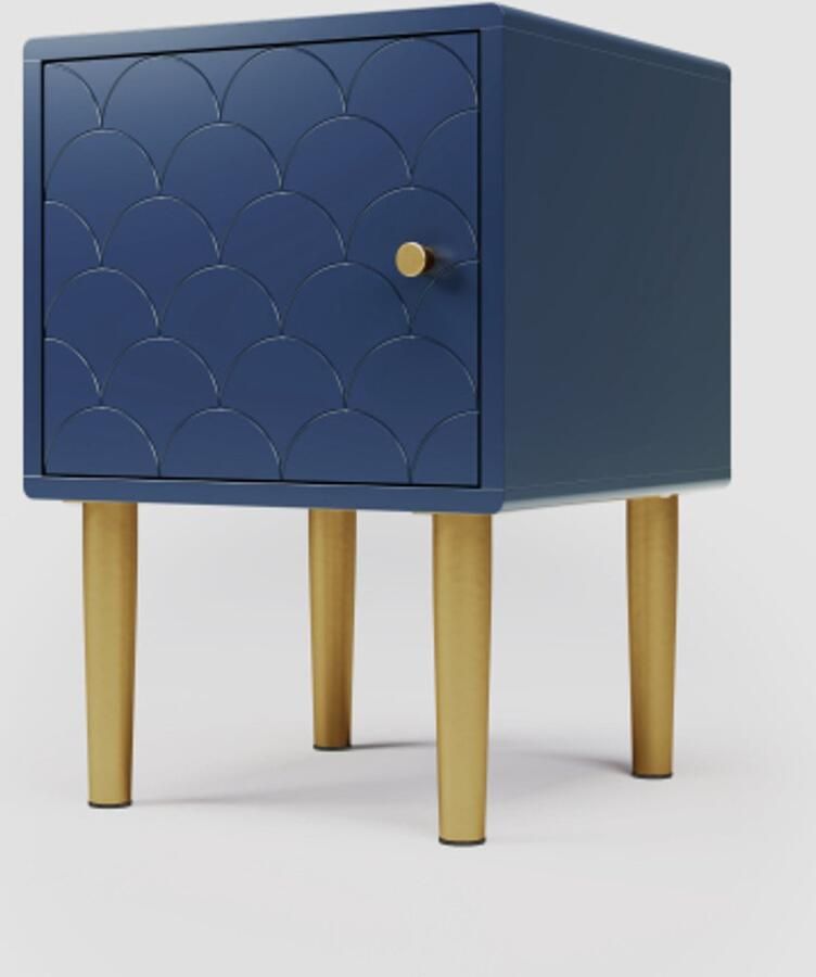 Zonder merk Gotagee Nachtkastje bijzettafel marineblauw salontafel H50 B35 D35 cm