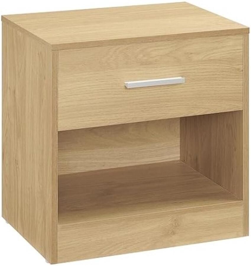 Nachtkastje bijzettafel met lade handvat open vak salontafel voor slaapkamer woonkamer stro geel