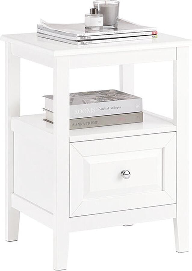 Rootz Living Rootz Nachtkastje Bijzettafel met Lade Nachtkastje Slaapbank Duurzame constructie van MDF en grenen Vloerbeschermers Eenvoudige montage 45 cm x 60 cm x 35 cm