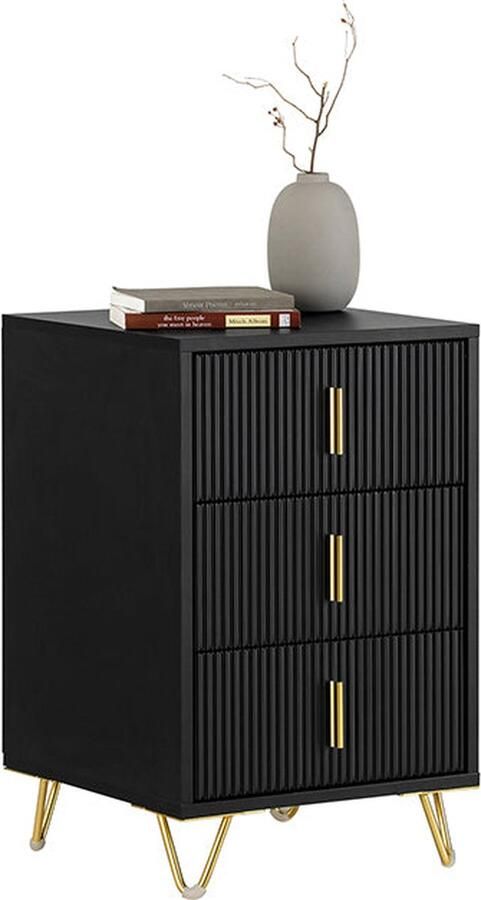 Rootz Living Rootz Nachtkastje Bijzettafel Organiseer dingen 40 cm x 63 cm x 40 cm PB(E1) MDF(E1) metaal Elegant modern design