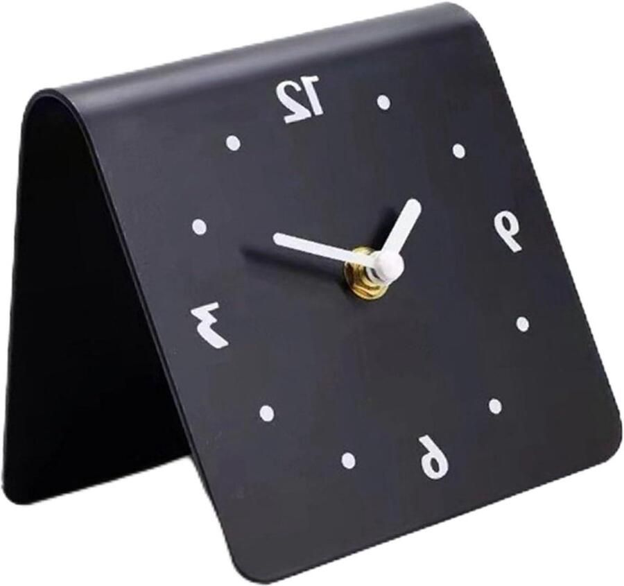 Nachtkastje bureauklok stille desktopklok eenvoudig modern zwart 25cm