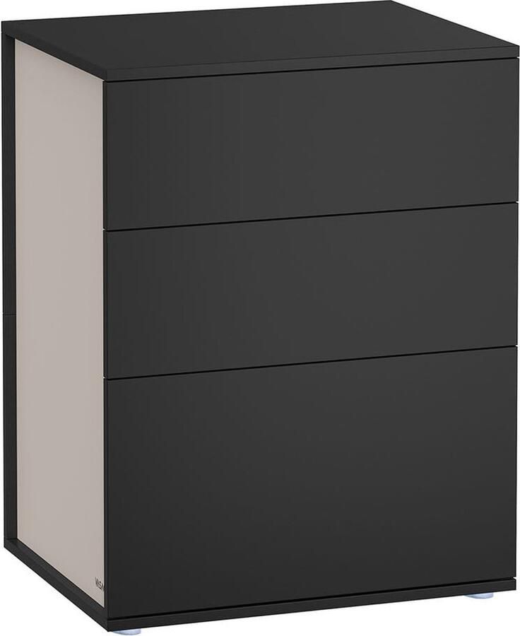 Nachtkastje Ladekast met 3 laden Ruimtebesparend ontwerp 35 cm x 45 cm x 58 7 cm Zwartbruin