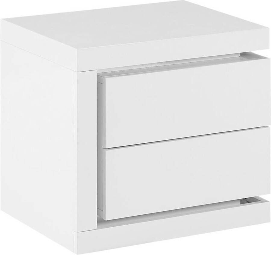 Vente-unique Nachtkastje linkerkant met 2 lades Met ledverlichting Wit gelakt FLARANCIA L 50 cm x H 45 cm x D 40 cm - Foto 3