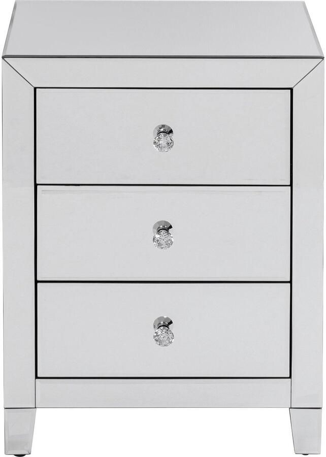 Nachtkastje Luxury 3 Lades Zilver Kare Design