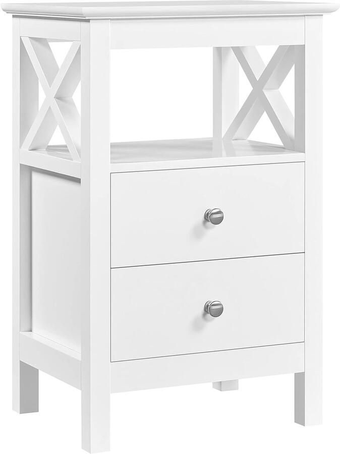 JGS Nachtkastje met 2 lades modern nachtkastje opbergtafel voor slaapkamer woonkamer 40 x 30 x 60 cm