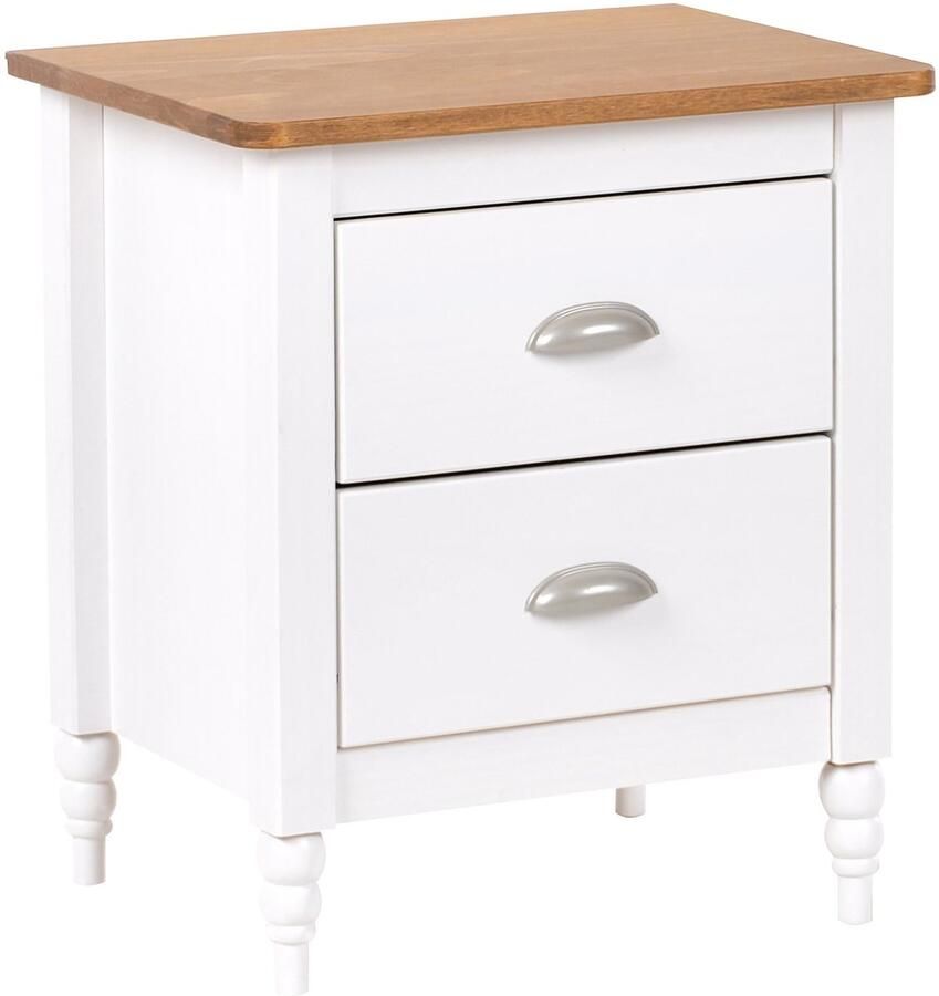 Beliani SHILLINGTON Nachtkastje 2 lades Wit Lichthout Dennenhout
