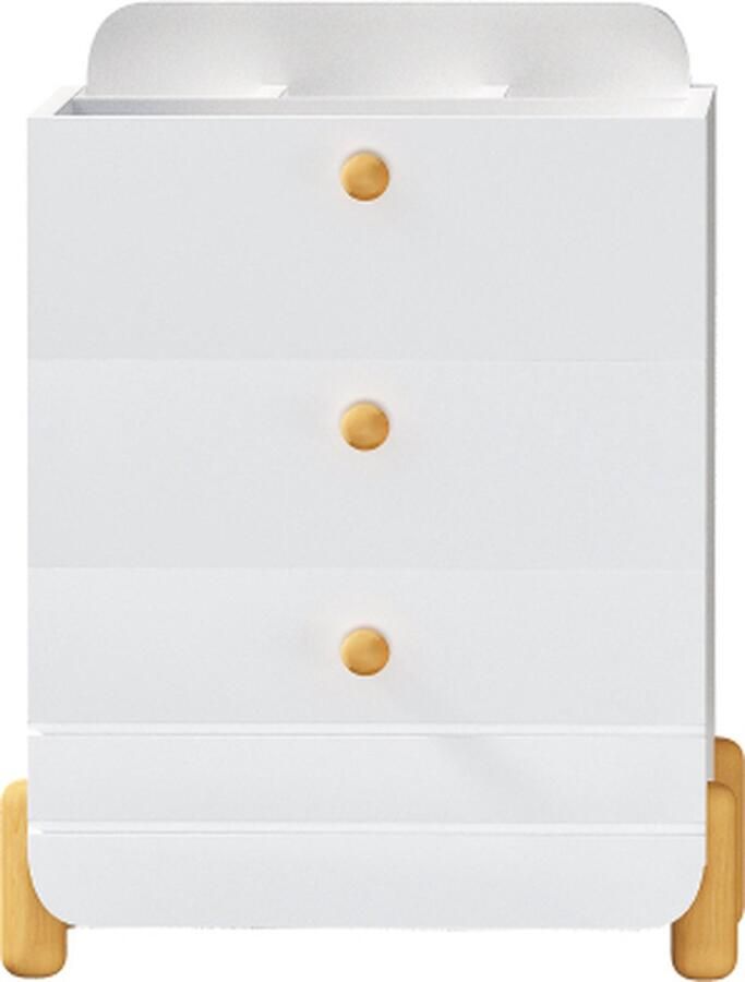 Zonder merk Gotagee Nachtkastje met 3 Laden met Inlegplanken Geluidsloze Ladeontwerpen Bijzetkasten Nachtkastjes Modern Sideboard