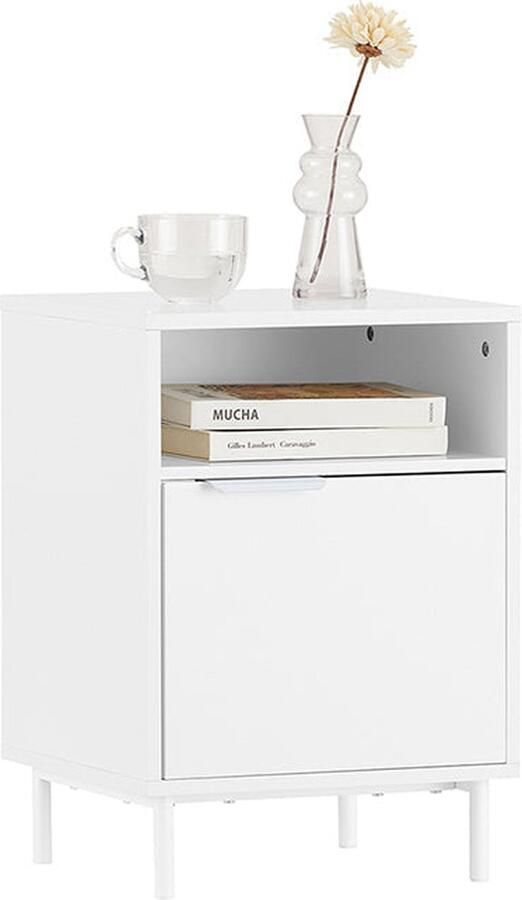 Rootz Living Rootz Nachtkastje met Deur Nachtkastje Bijzettafel Stevige metalen poten Magnetische sluiting Eenvoudige montage 40 cm x 57 cm x 35 cm