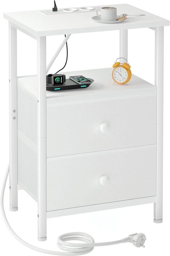 Nachtkastje met Laadstation Slimme Oplossing voor Kleine Ruimtes 1 stuk