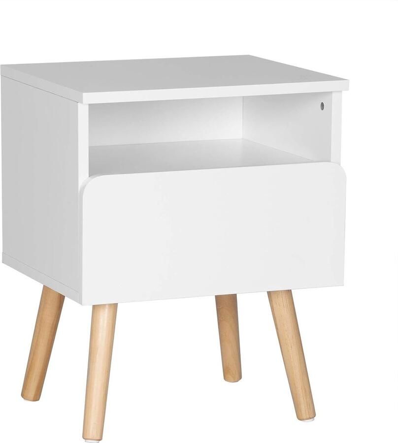 Nachtkastje met Lade en Open Compartiment 40x33 5x50 cm Wit