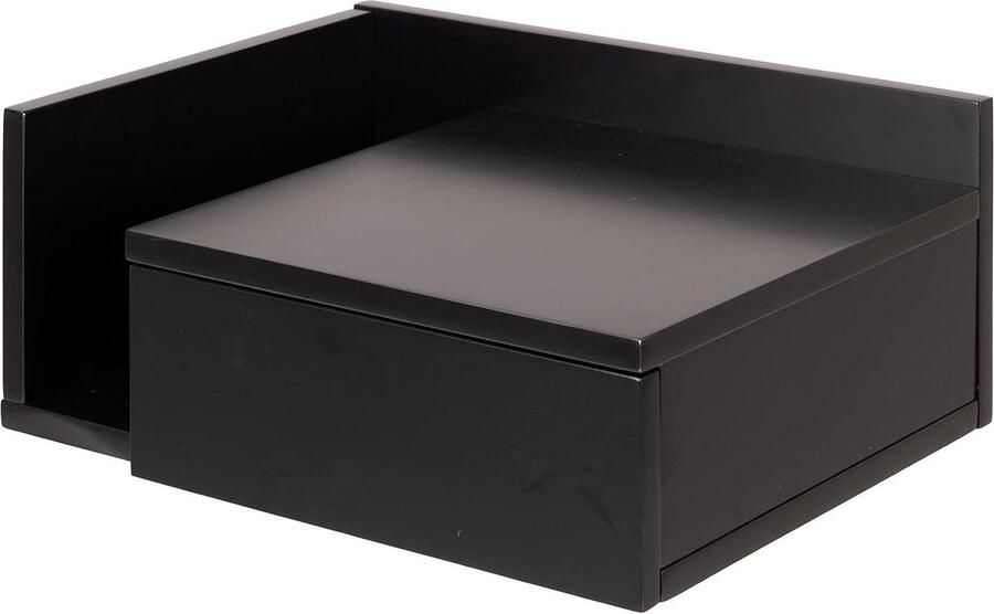 Nachtkastje met lade in zwart 1 stuks B 40 x H 165 x D 32 cm klein nachtkastje voor wandmontage greeploze wandplank modern nachtkastje