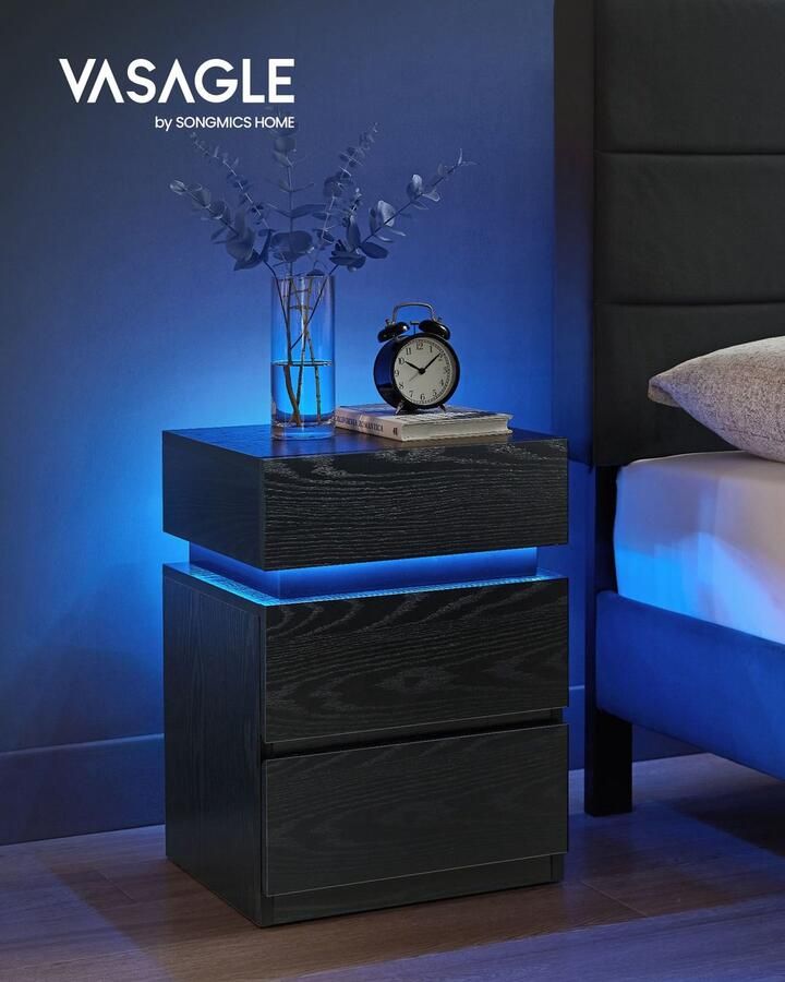 Nachtkastje – Met LED –verlichting in modern wit