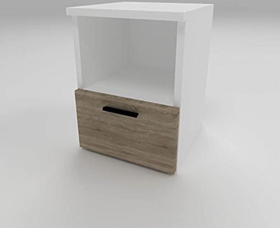 Nachtkastje met Schuifladen 1 Lade Metalen Lopers Sonoma Kleur