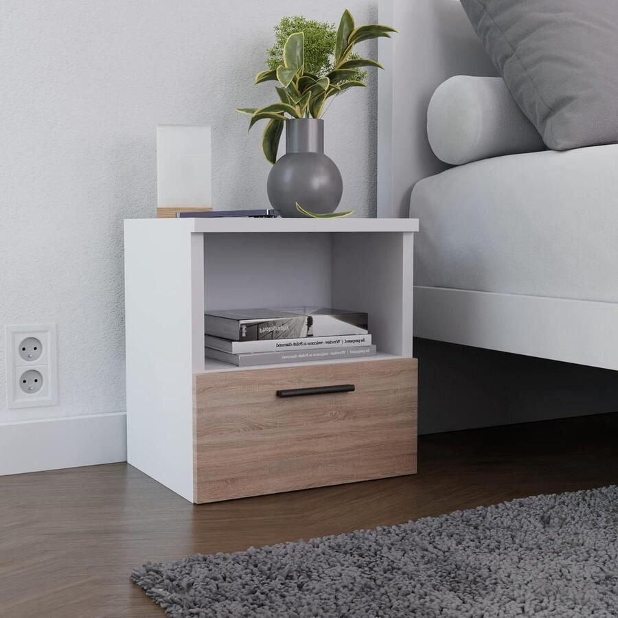 Nachtkastje met Schuifladen Nachtkast voor Slaapkamer 1 Stuk Sonoma Kleur B37 x H40 x D30 cm