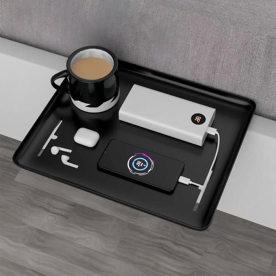 Nachtkastje om op te Hangen Premium Bedrek Bedplank voor Stapelbed Slaapzaal Loft Badkamer 32 x 235 cm Zwart