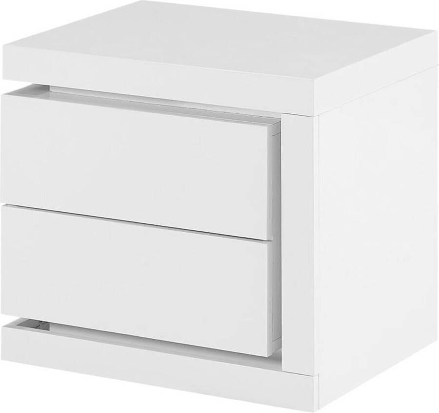 Vente-unique Nachtkastje rechterkant met 2 lades Met ledverlichting Wit gelakt FLARANCIA L 50 cm x H 45 cm x D 40 cm - Foto 2