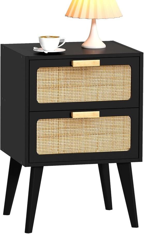Nachtkastje Rotan Stijl Modern en Boho 1 stuk Natuurlijke materialen