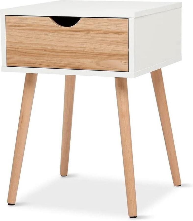 Nachtkastje Scandinavische stijl Wit Eiken 40 x 40 x 56 cm