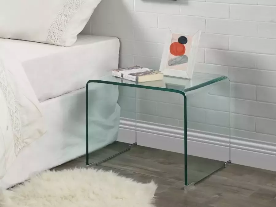 Vente-unique Nachtkastje SUZANA Gebogen gehard glas L 50 cm x H 40 cm x D 40 cm - Foto 3