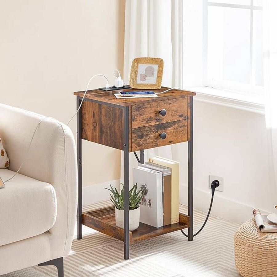 Nachtkastje table de canapé table de chevet pour salon chambre à coucher ‎38 x 38 x 66.5 cm