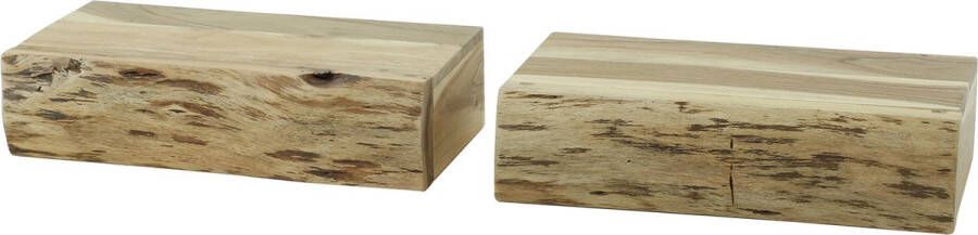 Luce home Nachtkastje Tree L 1 lade set van 2 bruin zwart hout metaal 20 x 40 x 10 cm slaapkamer modern design