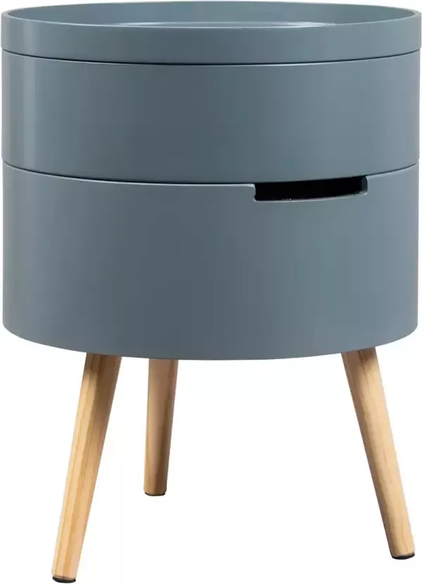 Nachtkastje Vintage Rustiek Salontafel Bijzettafel Industrieel Houten Nachtkastje Grijs