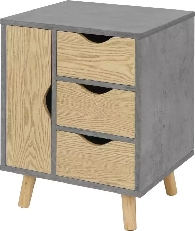 Nachtkastje Vintage Rustiek Salontafel Bijzettafel Industrieel Houten Nachtkastje Grijs Hout