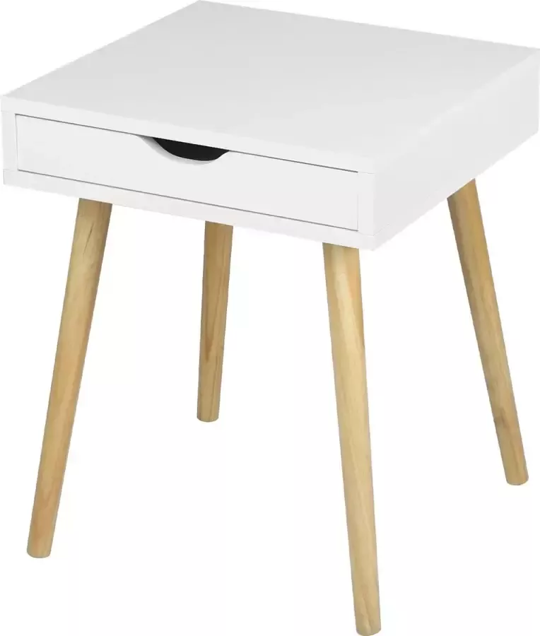 Nachtkastje Vintage Rustiek Salontafel Bijzettafel Industrieel Houten Nachtkastje Wit