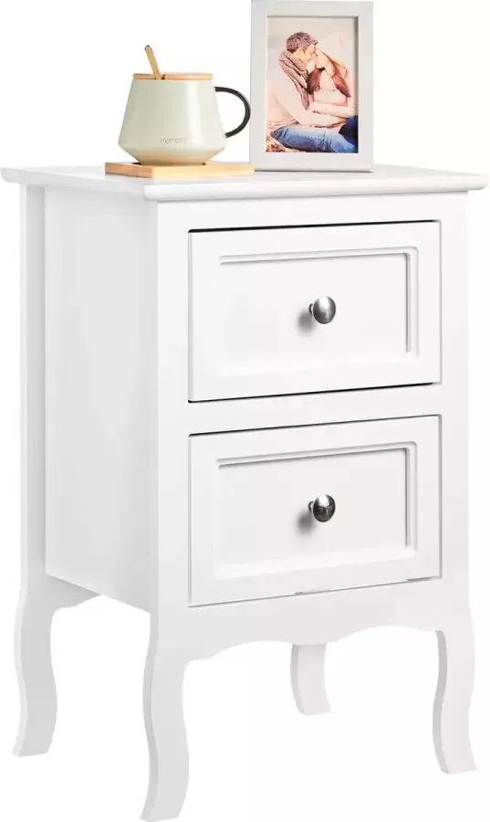 Nachtkastje Vintage Rustiek Salontafel Bijzettafel Klassiek Zwart Houten Nachtkastje