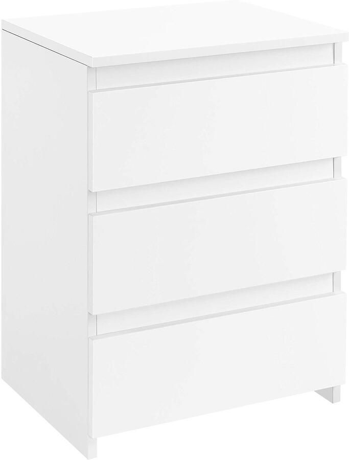 Nachtkastje voor boxspringbedden nachtkastje in wit met 3 laden