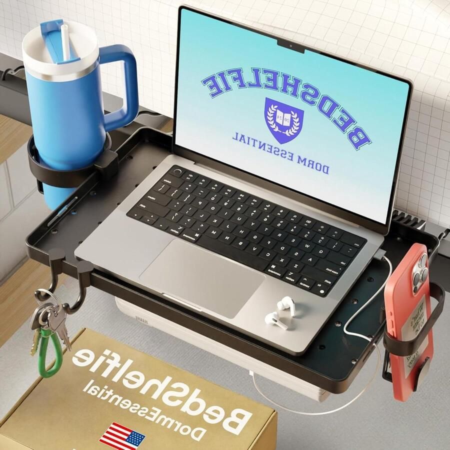 Nachtkastplank voor bed en top stapelbed benodigdheden voor studentenslaapzalen loftbedaccessoires clip-on nachtkastje snackorganizer drijvend bed bijzettafellade Shelfie Caddy