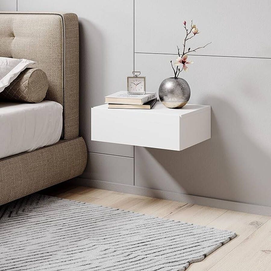 Hangend grafiet nachtkastje met lade zwevend nachtkastje met veel opbergruimte 42 x 14 x 30 cm (B-H-D) - Foto 2