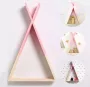 Nacnic Roze Scandinavische stijl wandrek driehoekig rek van MDF-hout kinderkamer woonkamer en babyrekken medium formaat - Thumbnail 1