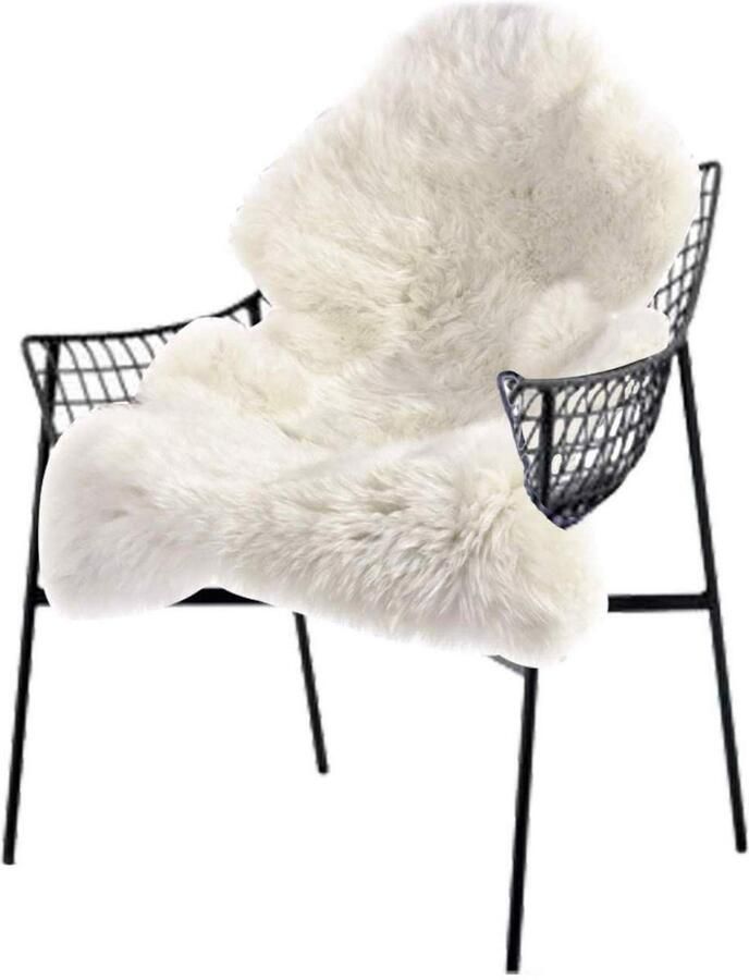 Rootz Living Rootz namaakbont vloerkleed zacht tapijt pluizig vloerkleed temperatuurbalancering 60 cm x 90 cm x 8 cm lichtgrijs wit