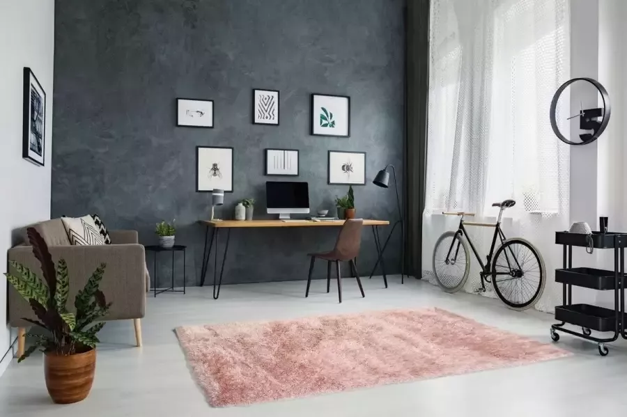 NARBO HOOGPOLIG ROZE VLOERKLEED GLITTERS 70MM POOLHOOGTE