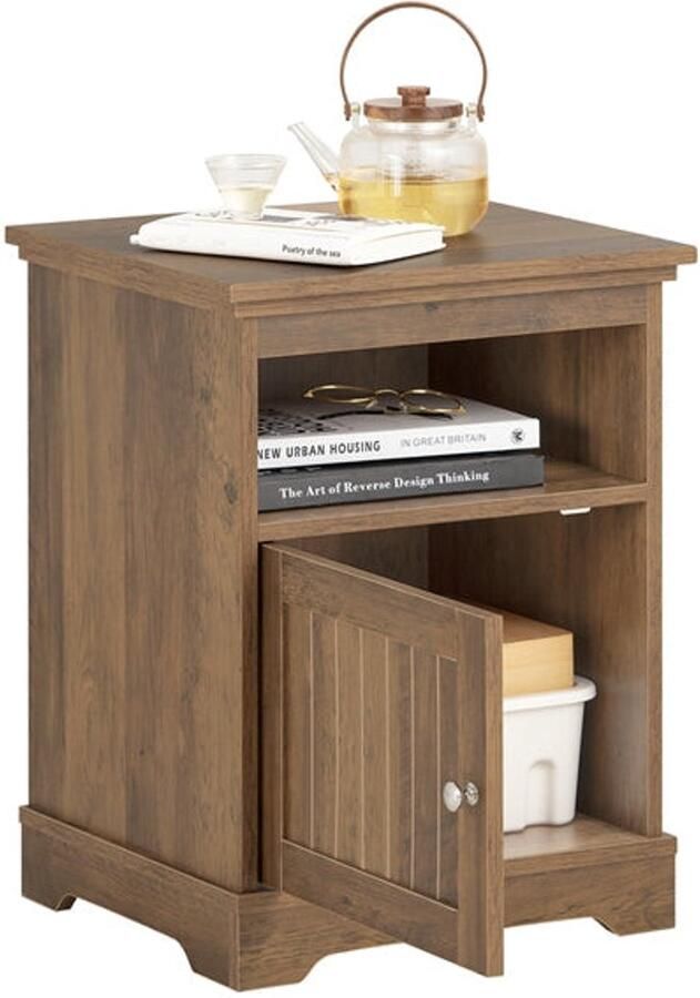 Natide Tafel Nachtkast Zijletafel Magnetische sluiting 45x59x40cm Smooth Handling Vloer Savers voor krasvrije vloeren