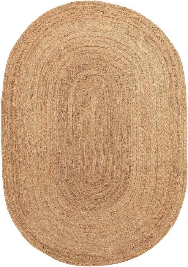 Natuurlijk jute rond tapijt Ovaal 120x180 cm Milieuvriendelijk