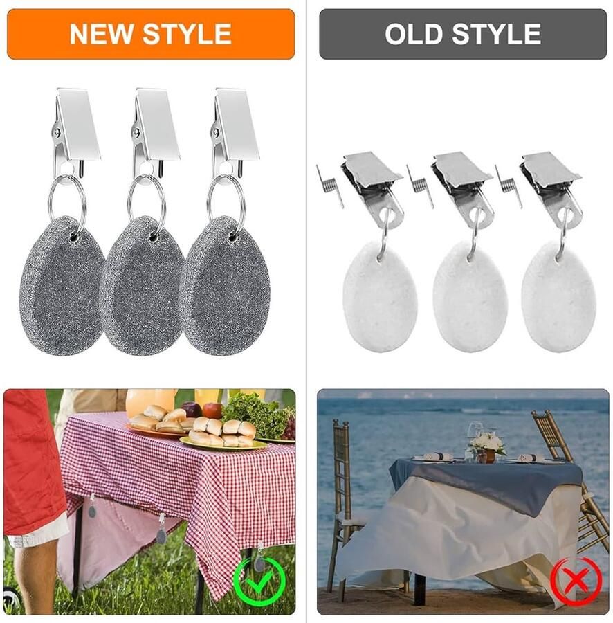 Natuurlijk marmeren tafelkleed gewichten set van 8