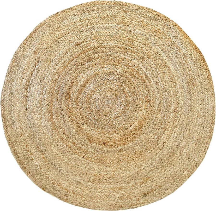 Natuurlijk Vloerkleed Rond Vloerkleed Van Jute 100% Natuurlijk Tapijt van Jute Handgeweven Vloerkleed Woonkamer Slaapkamer Eetkamer Gang Ingang (100x100cm)