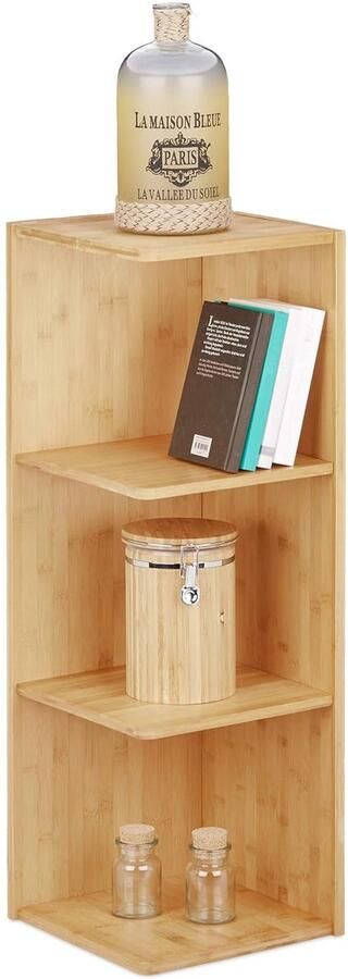 Natuurlijke bamboe hoekkast veelzijdig en praktisch 1 stuk bamboe