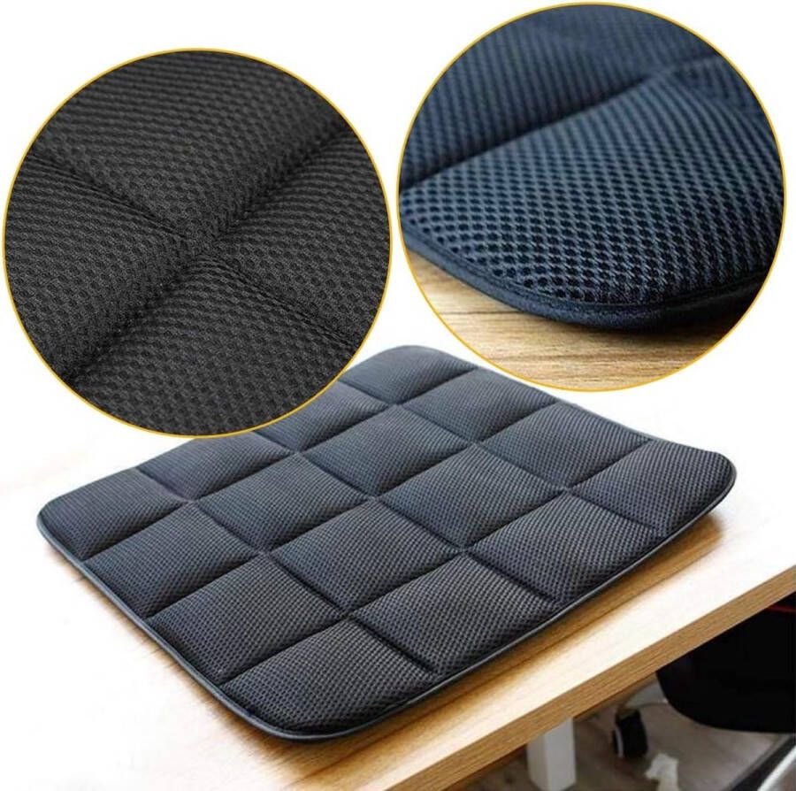 Titel: Natuurlijk bamboehoutskool bureaustoel kussen auto zitkussen anti-slip kussen zwart - Foto 2