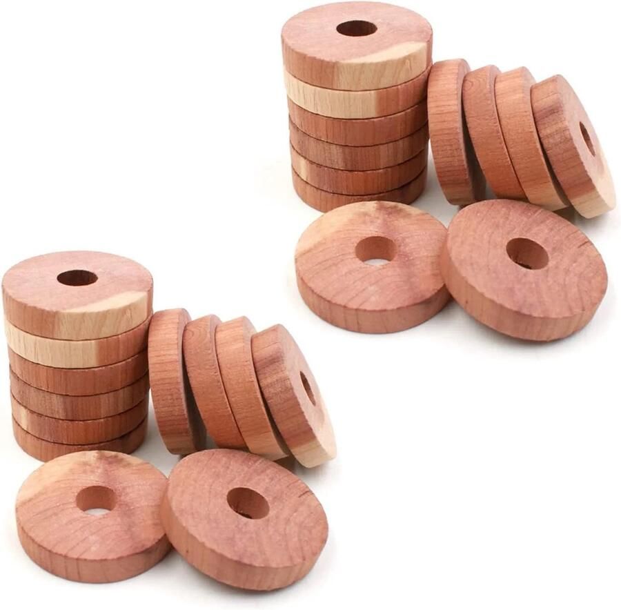 Natuurlijke Cederhouten Motenringen 24 Stuks Kledingkast Bescherming Tegen Motten