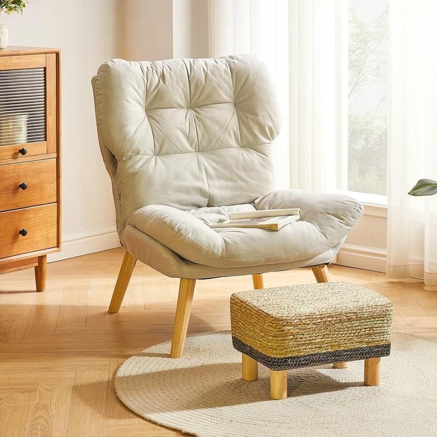 Natuurlijke voetenbank handgeweven zeegras multifunctioneel