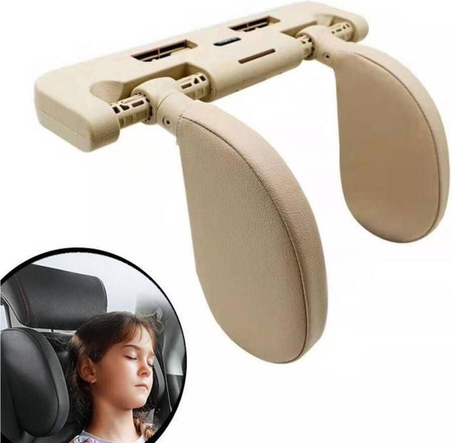 Nekkussen Autostoel Hoofdsteun Voor In De Auto Hoofdsteun Kussen -Universele Instelbare Reis Hoofdsteun Neksteun Autostoelkussen Verstelbaar Veiligheid en Bescherming Voor kinderen en volwassenen GOUD