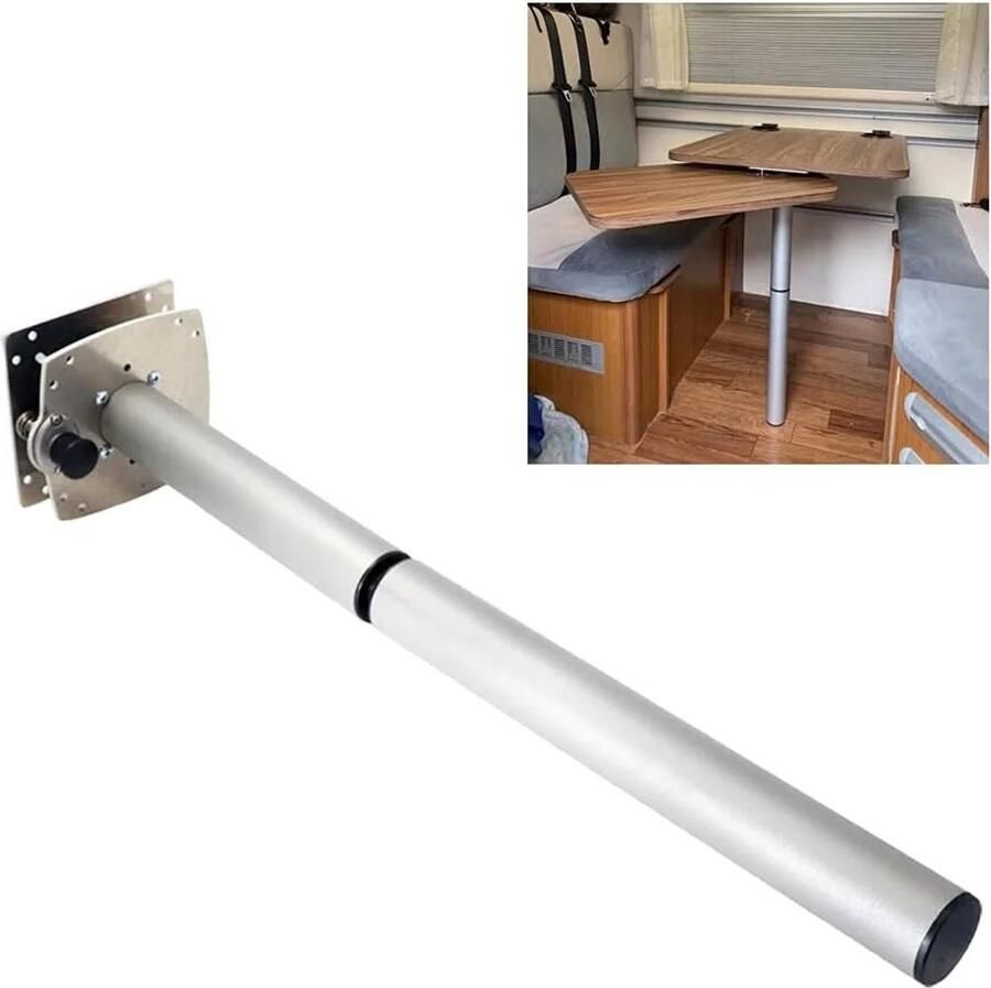 NELLA Uittrekbare Wandtafelpoot voor Camper Aluminium tafelpoot met Dubbele Koppeling voor Flexibel Dubbel Tafelblad