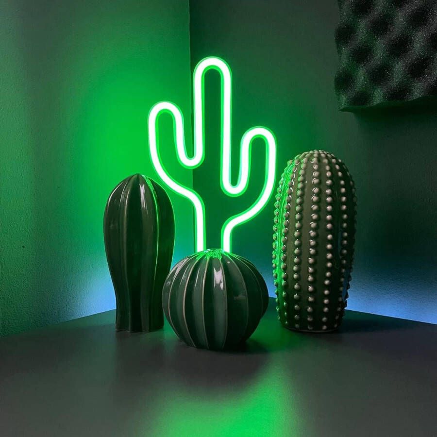 Neon LED Cactus Slaapkamerdecoratie Lamp Veelzijdig en Duurzaam USB en Batterij Aangedreven Ideaal voor Kinderkamer en Feestdecoratie