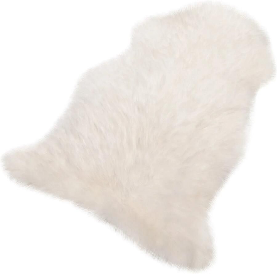 Néos Schapenvacht Vloerkleed Deken voor Bed Bank Vloer 100% Wol Wit 90-104x60cm